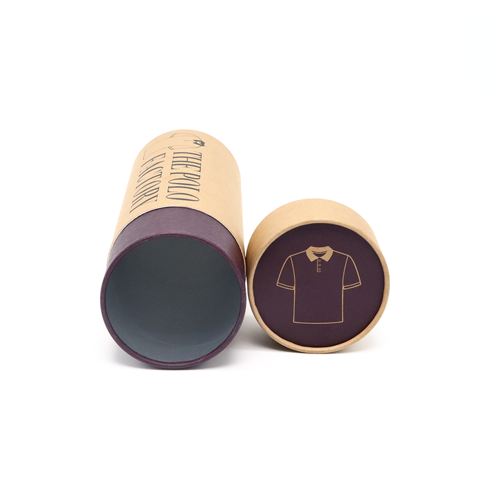 Роскошная изготовленная на заказ экологически чистая упаковка для одежды, цилиндрическая коробка из крафт-бумаги, бумажная туба, упаковка для нижнего белья, носков, полотенец, футболок