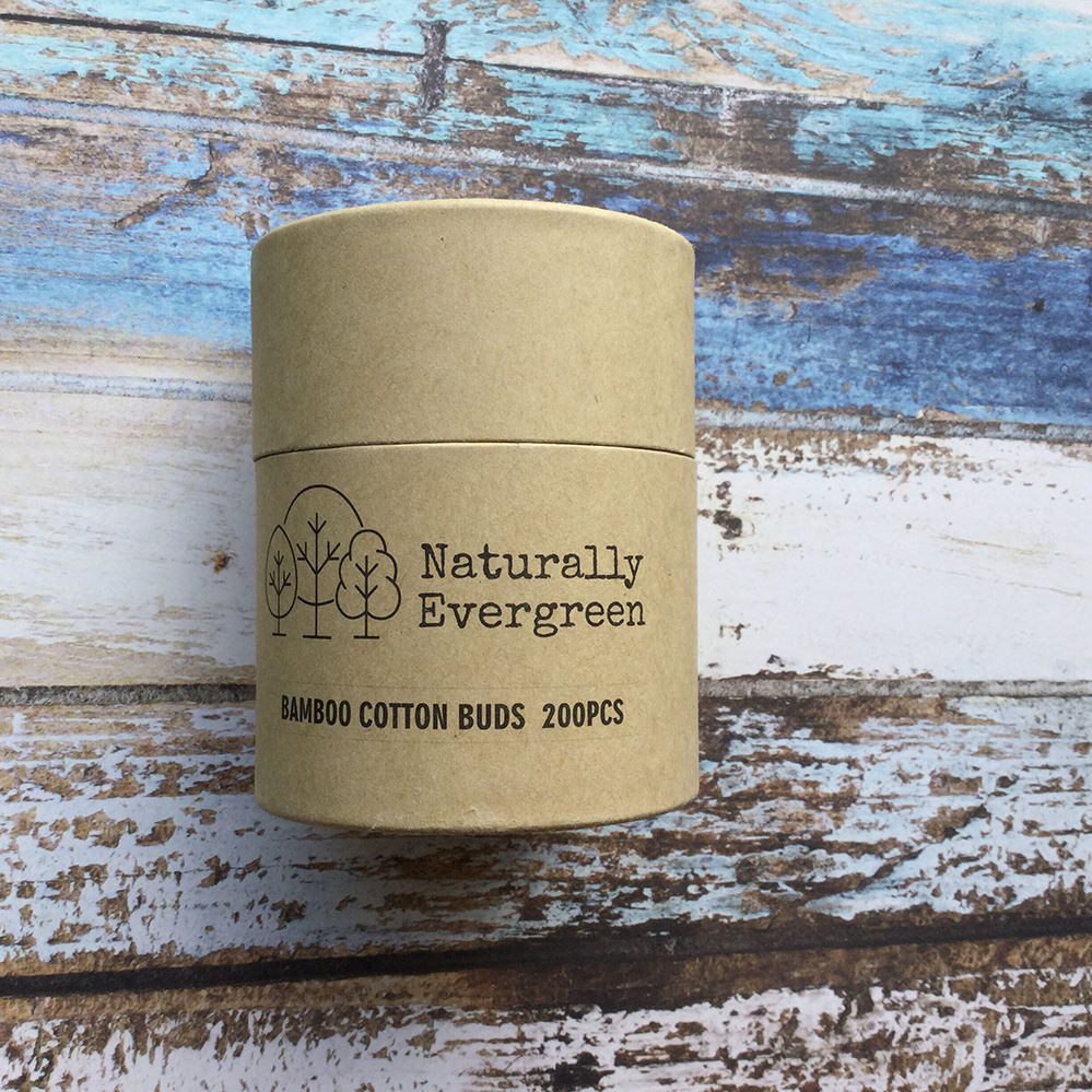 Биоразлагаемая изготовленная на заказ косметическая картонная упаковка с круглой коробкой для бамбуковых ватных палочек