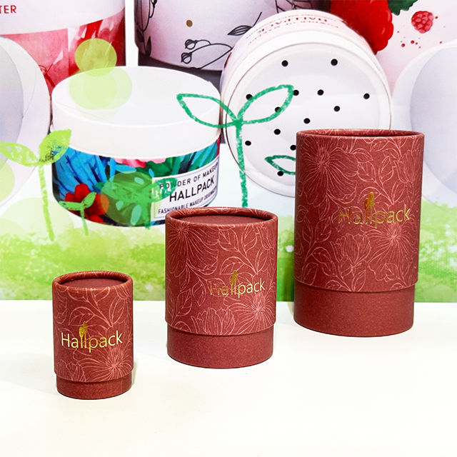 Коробка цилиндра из биоразлагаемой крафт-бумаги Hallpack, изготовленная по индивидуальному заказу для упаковки парфюмерных масляных свечей и эфирных масел в бумажные тубы