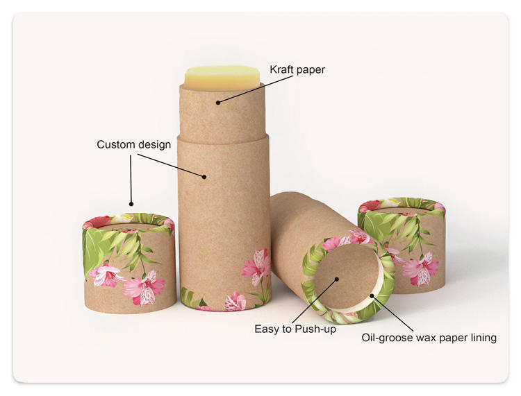 Бумажный тюбик для бальзама для губ Mini Twist, 3,5 г, контейнер для дезодоранта, маслостойкий