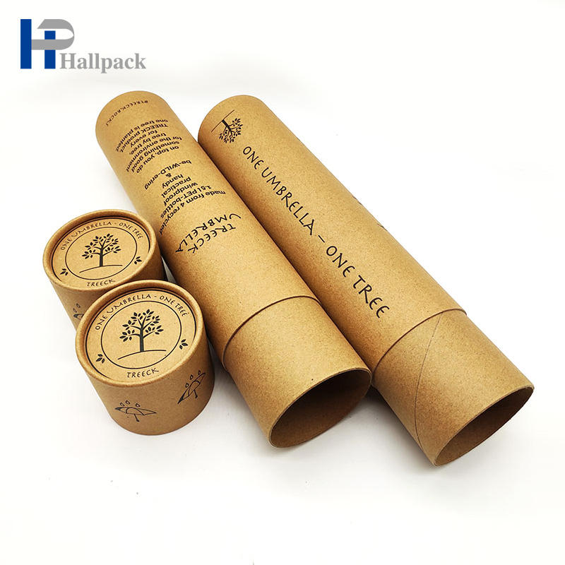 Биоразлагаемая упаковочная упаковка по индивидуальному заказу, картонная трубка из крафт-бумаги, декоративная картонная трубка