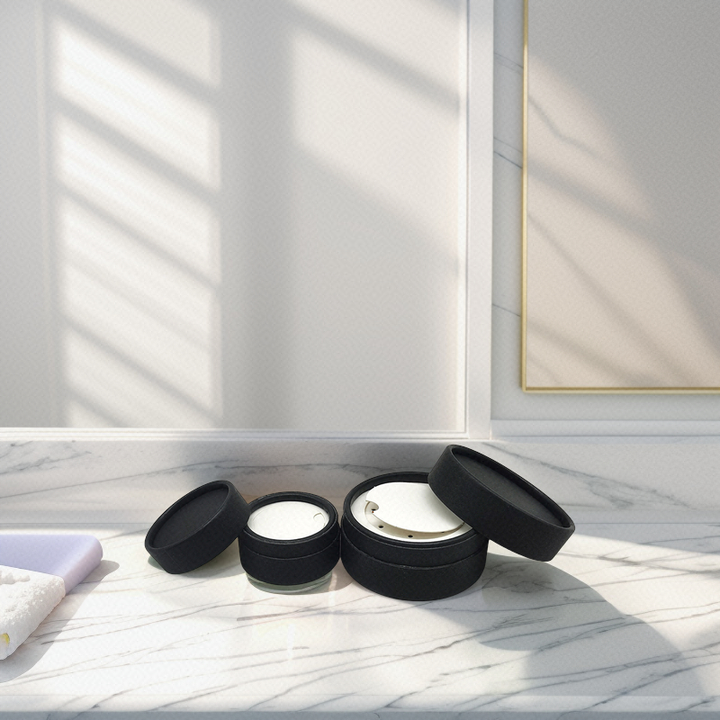 Бумажный тюбик нового дизайна по индивидуальному заказу с ситечком, компактный футляр для порошка, черный крафт-тюбик для шампуня