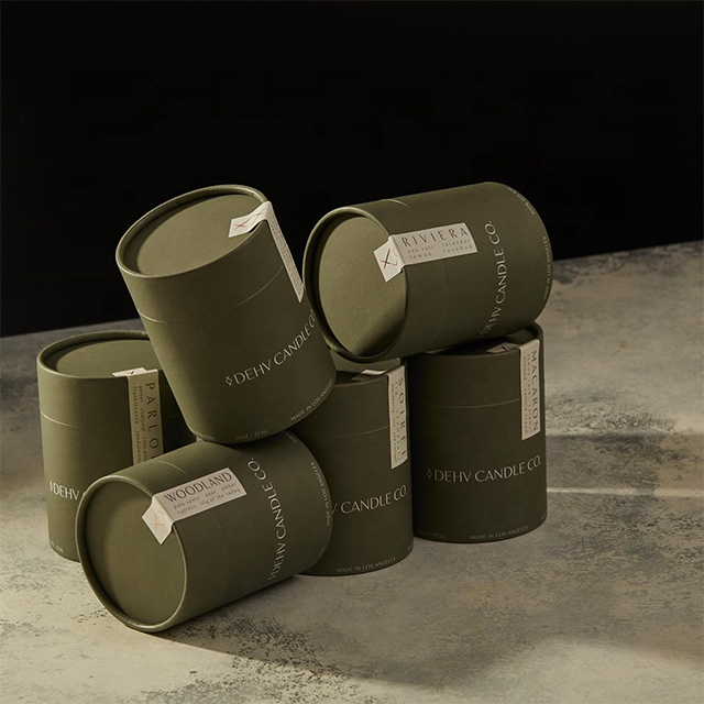 100% пластиковая бесплатная индивидуальная биоразлагаемая картонная упаковка, круглая коробка для туб для упаковки свечей, высококачественная бумажная туба