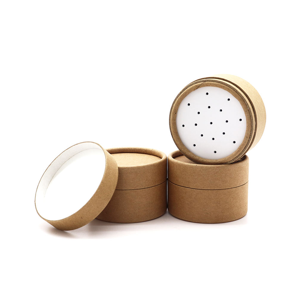 Изготовленная на заказ крафт-бумага, эко-картон, круглая цилиндрическая трубка с верхним шейкером, бумажная трубка, контейнер для соли, специй, упаковка для порошка
