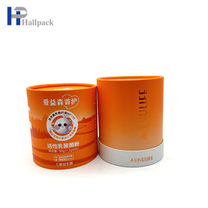 Круглая картонная упаковка из эко-крафт-бумаги для косметического ремесла с тиснением и исчезновением печати.