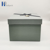 Бумажная коробка изготовленной на заказ серой картонной роскошной коробки упаковывая бумажную коробку с лентой