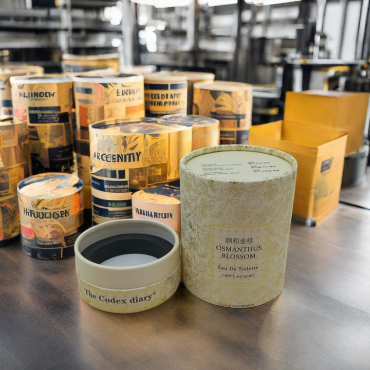 Пищевая печатная цилиндрическая упаковочная коробка с жестким логотипом на заказ, картонные, чайные, круглые тубы из крафт-бумаги