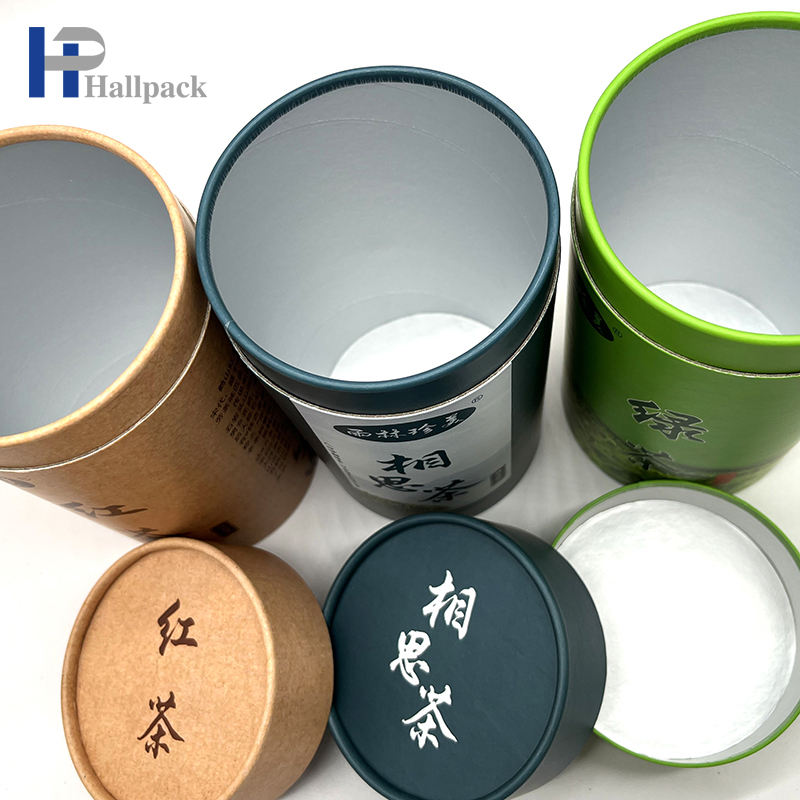 Подгонянный картон качества еды дизайна упаковал круглый пакет коробки трубки для чая кофе гаек