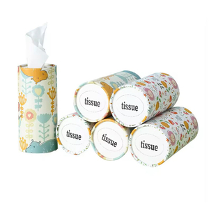 Высококачественная портативная упаковка для салфеток для лица, картонная цилиндрическая коробка, бумажная туба, упаковка для автомобильных салфеток