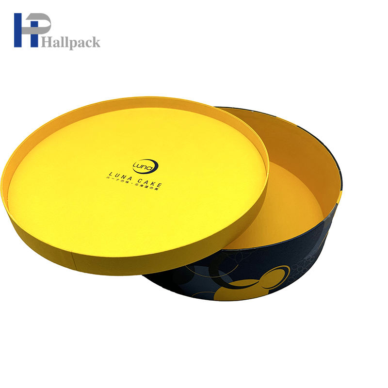 Перерабатываемая упаковка из крафт-бумаги для тортов Круглая форма с тиснением, ламинированная глянцевая матовая отделка, ремесленная печать с логотипом на заказ