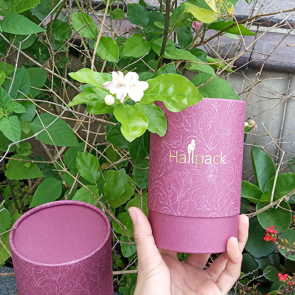 Переработанный 100% цилиндрический картон из крафт-бумаги, черная свеча, чайная бумажная трубка, упаковочная картонная круглая коробка, трубка с нестандартным размером