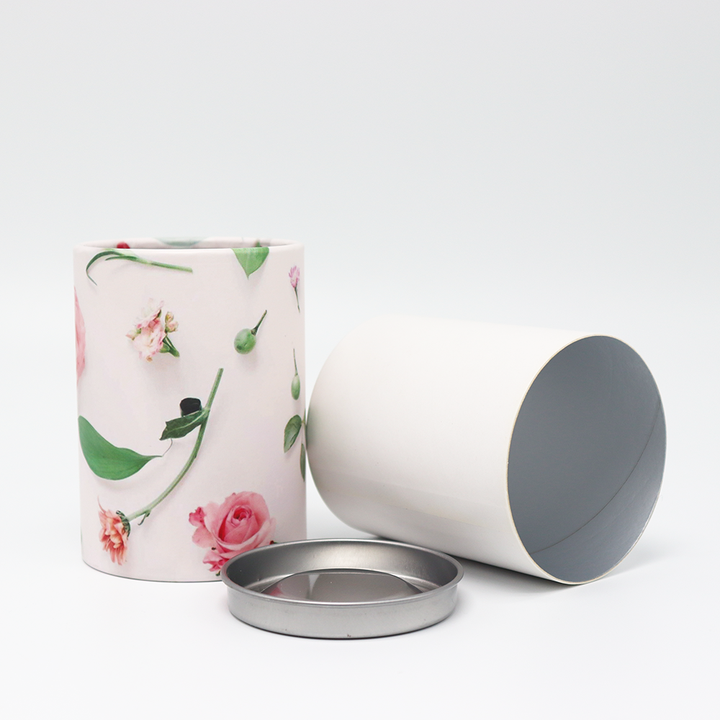 Эко дружелюбная изготовленная на заказ картонная цилиндрическая коробка качества еды с упаковкой бумажной трубки крышки металла для чая кофе гаек