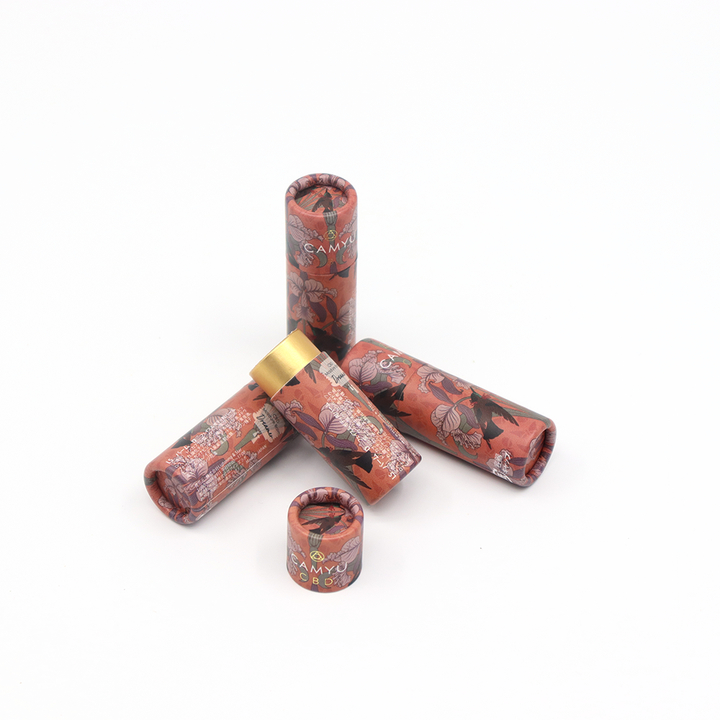 Экологичная индивидуальная косметическая упаковка, картонная цилиндрическая коробка, бумажная туба, упаковка для пуш-ап, бальзам для носа домашних животных, дезодорант, бальзам для губ