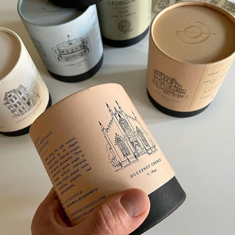 Высококачественная цилиндрическая упаковочная коробка, крафт-свеча, флакон для духов, кофе, чайный пакетик, упаковка в бумажную трубку на заказ