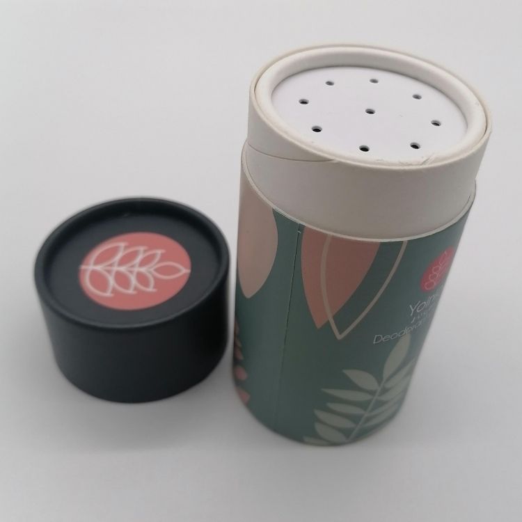 Бумажный тюбик нового дизайна по индивидуальному заказу с ситечком, компактный футляр для порошка, черный крафт-тюбик для шампуня