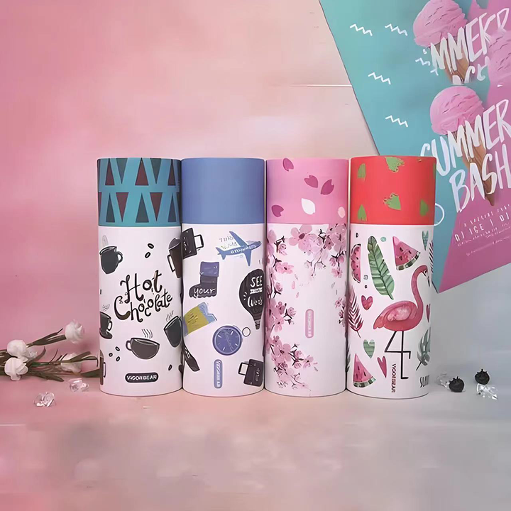 Экологически чистые канцелярские товары на заказ, художественные принадлежности, картонная цилиндрическая коробка, бумажная трубка, упаковка для чашки, стакана для воды, вакуумной бутылки