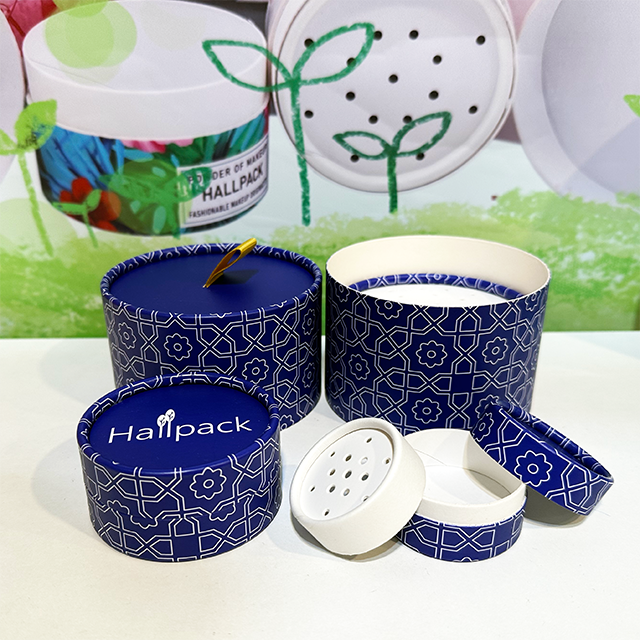 Индивидуальная круглая коробка для туб Hallpack для упаковки в бумажный цилиндр для косметической упаковки с сухим порошком