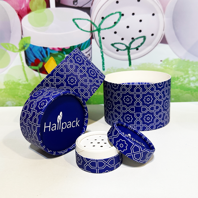 Индивидуальная круглая коробка для туб Hallpack для упаковки в бумажный цилиндр для косметической упаковки с сухим порошком