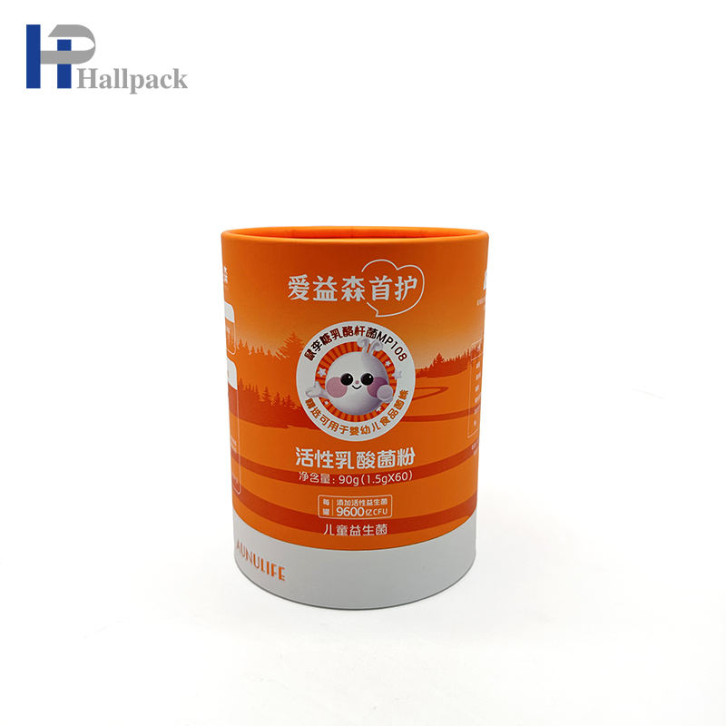 Круглая картонная упаковка из эко-крафт-бумаги для косметического ремесла с тиснением и исчезновением печати.