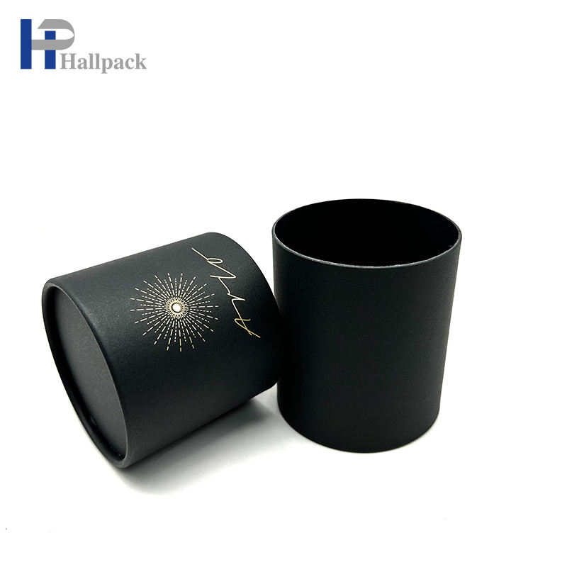 Новый стиль, черный золотой штампованный цилиндр, косметическая парфюмерная упаковка, бумажная туба