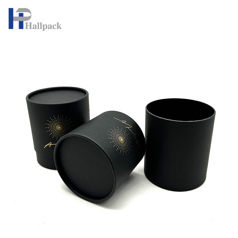 Новый стиль, черный золотой штампованный цилиндр, косметическая парфюмерная упаковка, бумажная туба