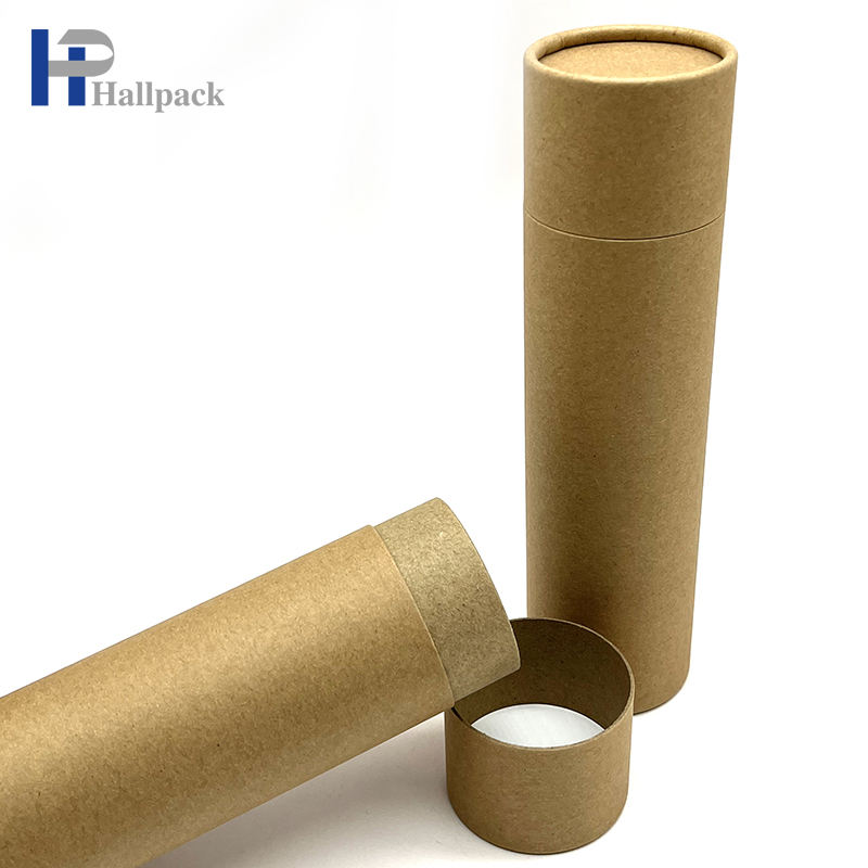 Коричневая круглая бумажная трубка из крафт-бумаги, художественная бумажная бальзамная трубка, наполненная бумажной трубкой