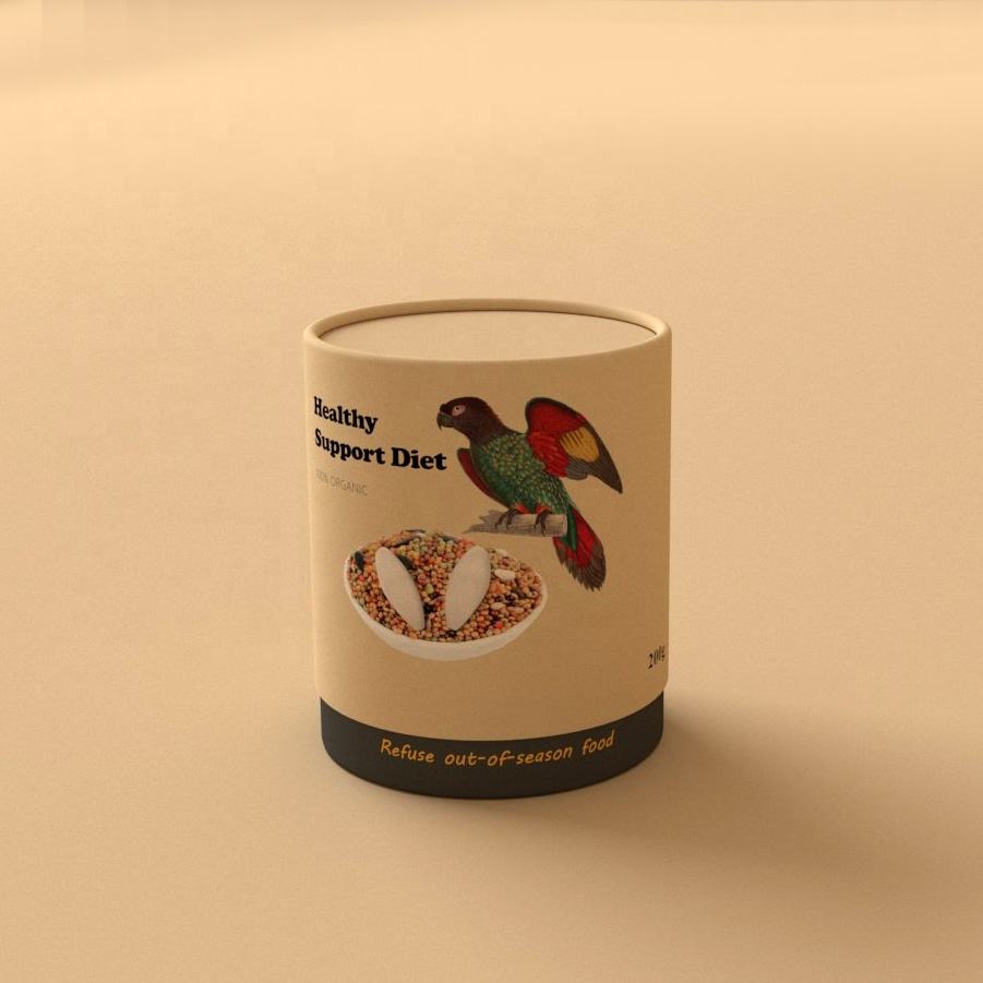 Изготовленная на заказ высокопроизводительная упаковочная бумажная трубка с плоской кромкой и цилиндрической формой, бумажная упаковка для корма для домашних животных