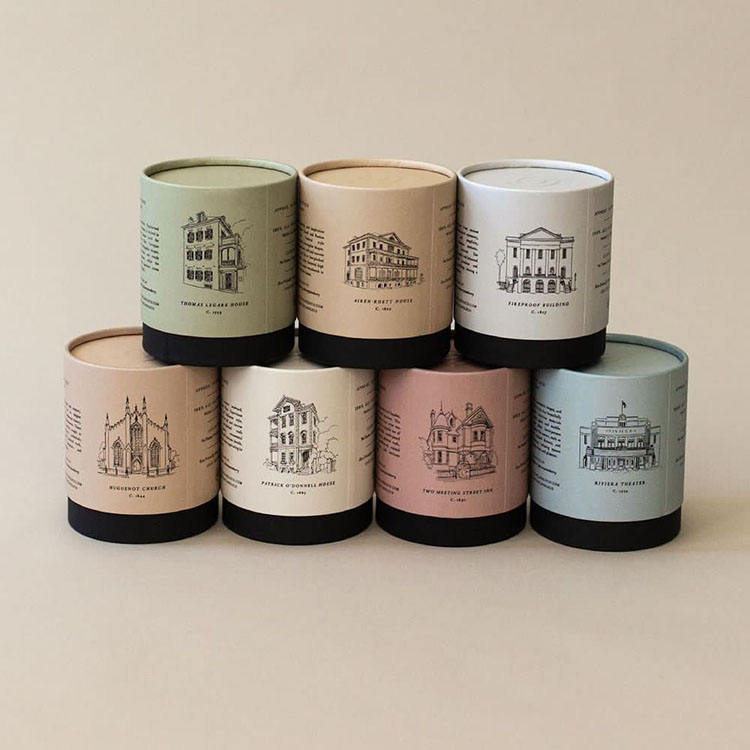 Высококачественная цилиндрическая упаковочная коробка, крафт-свеча, флакон для духов, кофе, чайный пакетик, упаковка в бумажную трубку на заказ