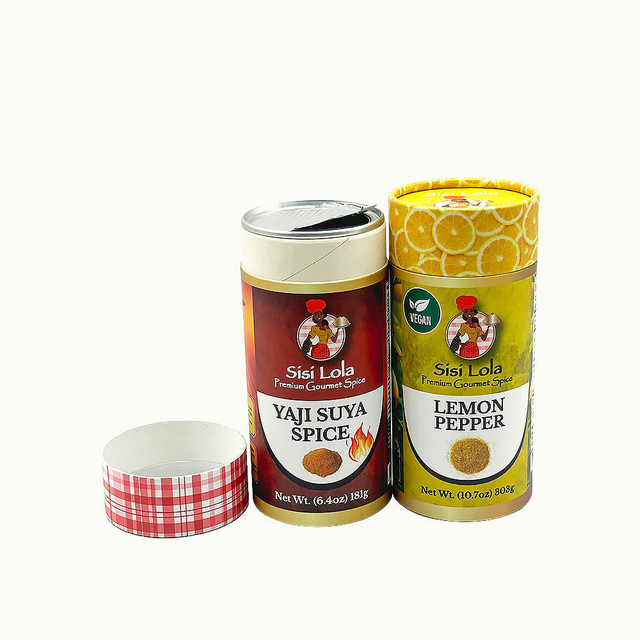 Биоразлагаемая цилиндрическая коробка из крафт-картона, пищевая легко отрываемая крышка, 3-слойные бумажные тубы, упаковка для приправ