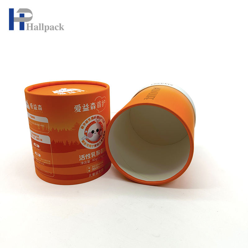 Круглая картонная упаковка из эко-крафт-бумаги для косметического ремесла с тиснением и исчезновением печати.