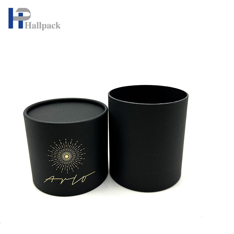 Новый стиль, черный золотой штампованный цилиндр, косметическая парфюмерная упаковка, бумажная туба