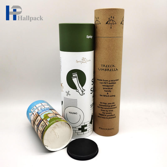 Цилиндрическая бумажная трубка Золотая крафт-бумага Сжимаемая трубка Нижнее белье Бумажные тубы