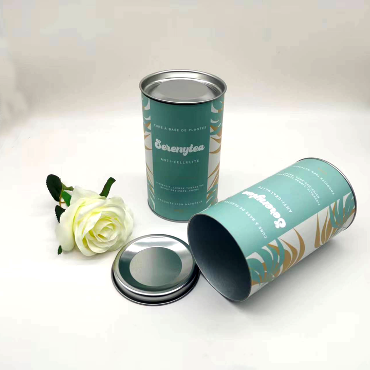 Высококачественная пищевая бумажная туба Упаковка для чая в виде банки Биоразлагаемая туба Упаковка Изготовленная на заказ бумажная тубусная упаковка для пищевых продуктов