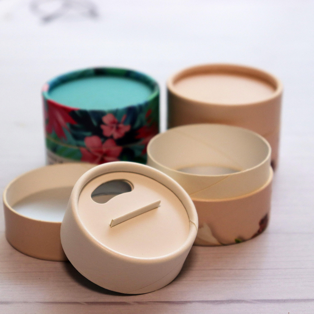 Круглая экологически чистая пищевая картонная картонная трубка на заказ, контейнер для сыпучего порошка, сито, крафт-канистра для специй, шейкер, бумажная трубка