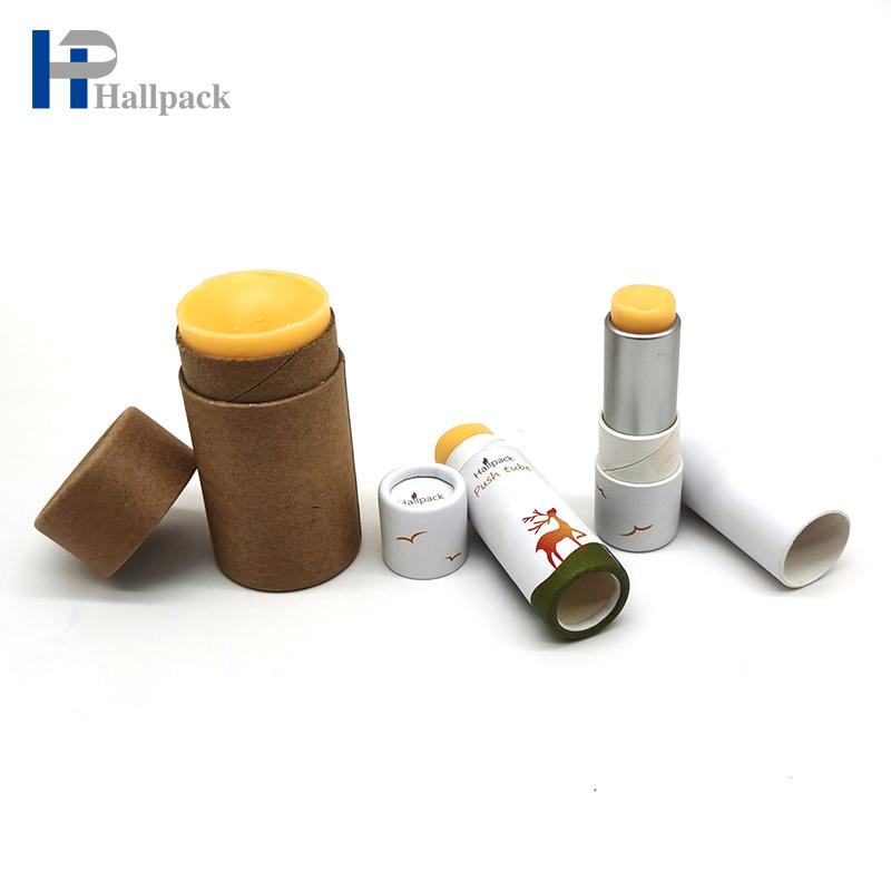 100% биоразлагаемый картон с эффектом пуш-ап, упаковка, 100 шт./кор., коричневый крафт-бальзам для губ, бумажный тюбик