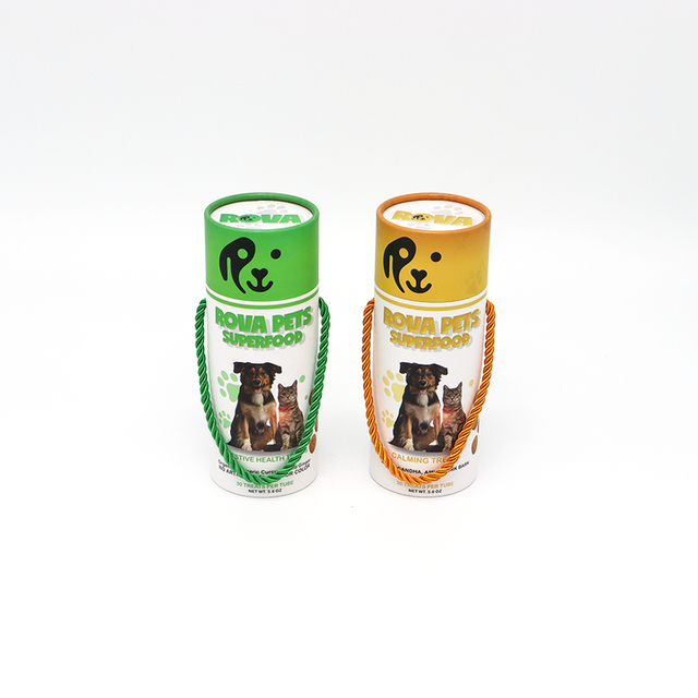 Экологичная изготовленная на заказ упаковка для пищевых продуктов, картонная цилиндрическая коробка, бумажная упаковка для корма для домашних животных