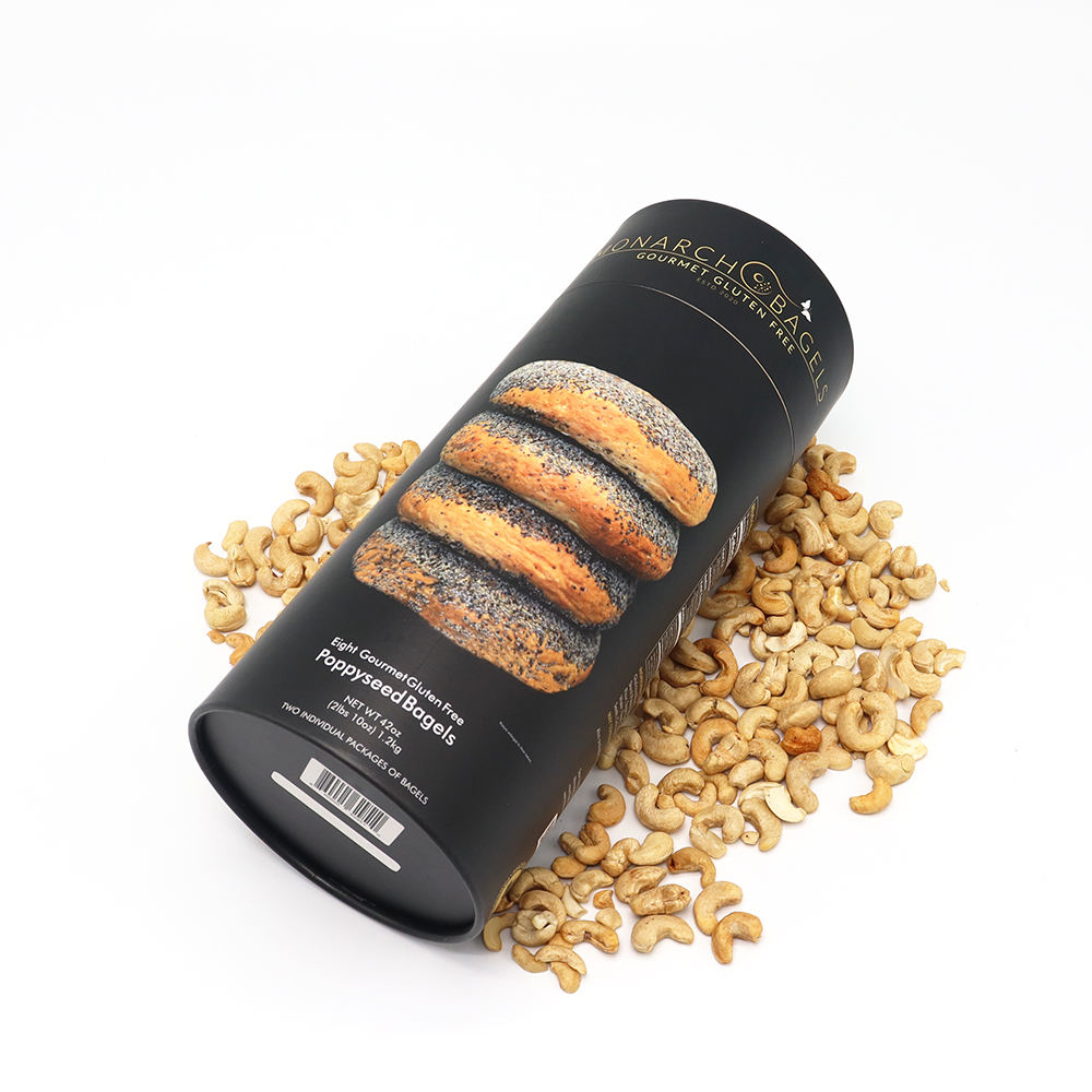 Биоразлагаемый цилиндр с принтом на заказ, пищевая бумага, картон, чайные банки, торт, хлеб, печенье, печенье, кофе, конфеты, бумажная туба, упаковка