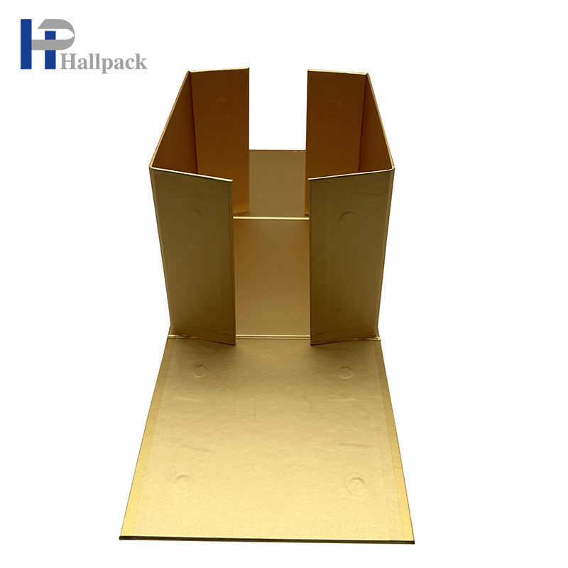 Оптовая торговля складная золотая упаковочная бумажная коробка квадратная форма магнитная крышка бумажная коробка