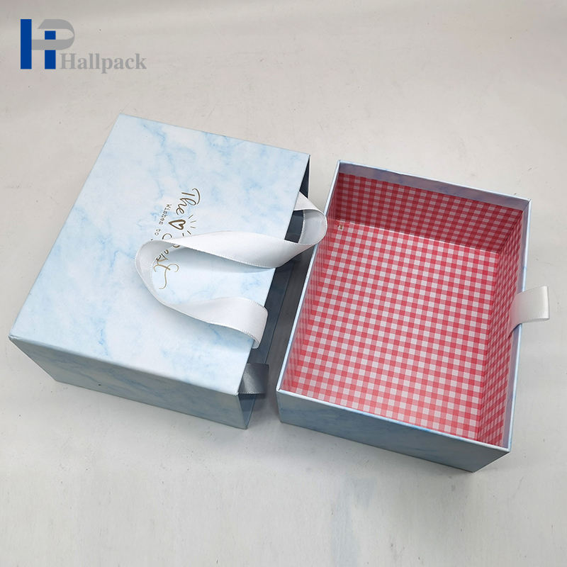 Подгонянная бумажная коробка ящика ящика роскошной бумажной упаковки подарочная коробка голубая