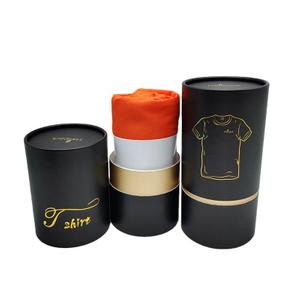 Упаковочные коробки для футболок из переработанной крафт-бумаги Круглые коробки из крафт-картона с тиснением поверхности для косметики