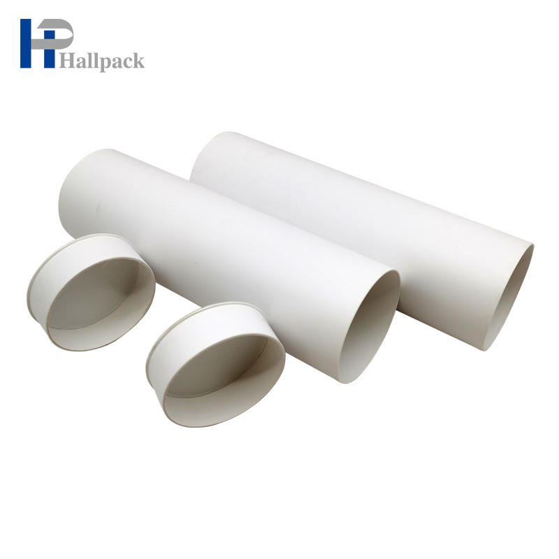Белая трубка из крафт-бумаги без печати, косметическая картонная бумажная трубка
