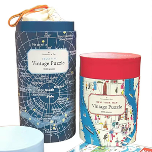 Индивидуальная печать, круглая коробка для трубок, упаковка из крафт-бумаги для свечей, модная головоломка, картонная упаковка для трубок