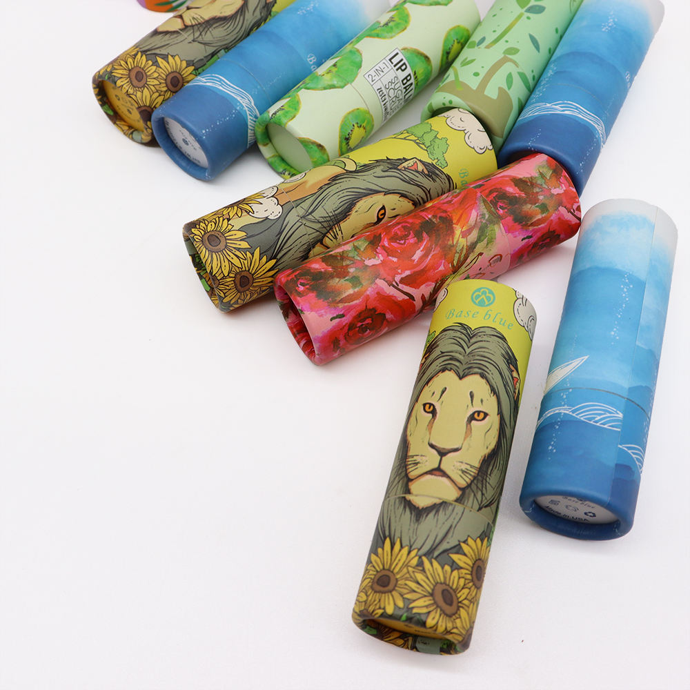 Поворотный бумажный тюбик для бальзама для губ, белый, черный, коричневый, из переработанного крафт-картона, 0,3 унции, бумажный дезодорант Push Up, тюбик для бальзама для губ