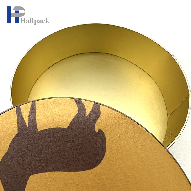 Перерабатываемая упаковка из крафт-бумаги для тортов Круглая форма с тиснением, ламинированная глянцевая матовая отделка, ремесленная печать с логотипом на заказ