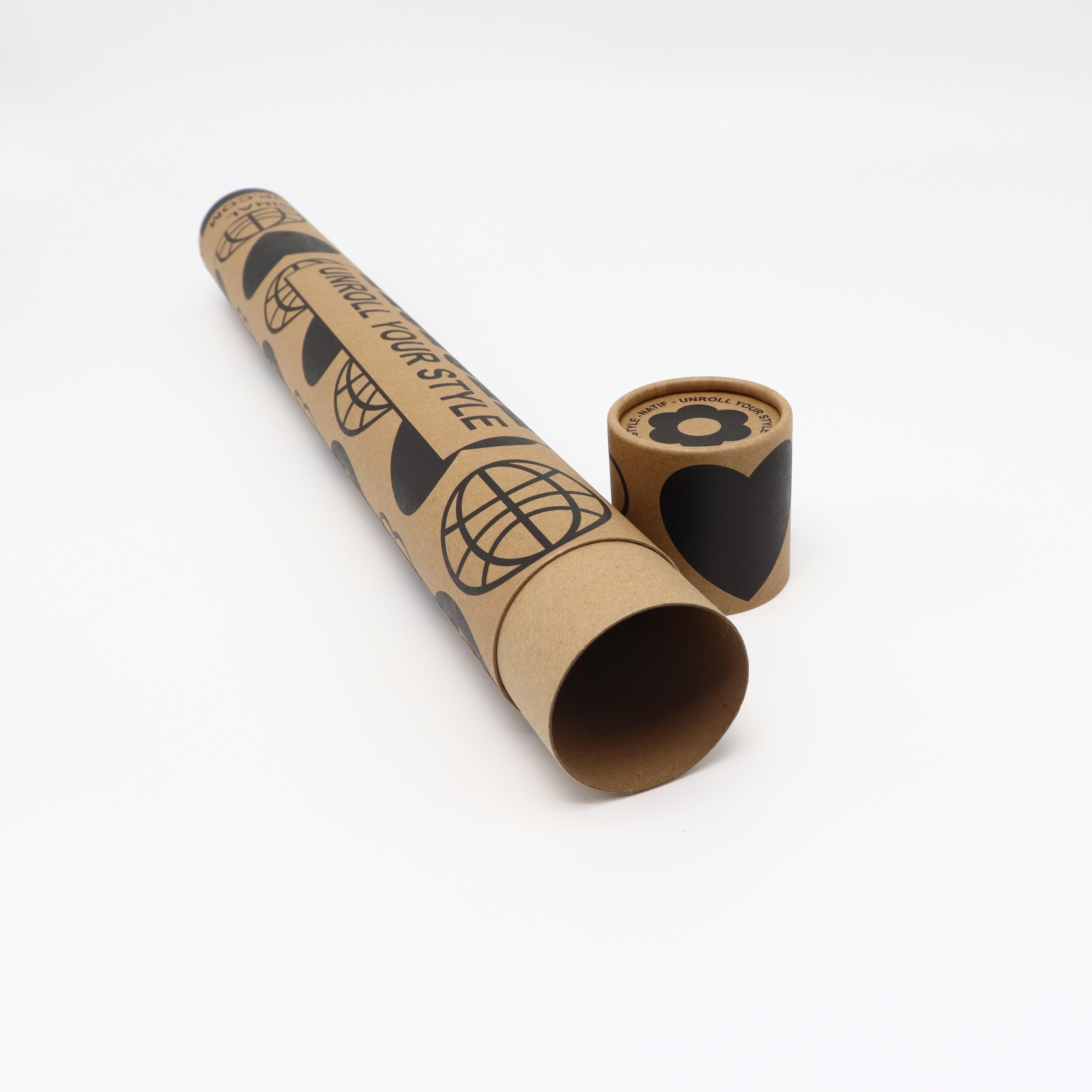 Биоразлагаемая бумага может роликовая бумажная трубка с печатным шариковым цилиндром из крафт-бумаги