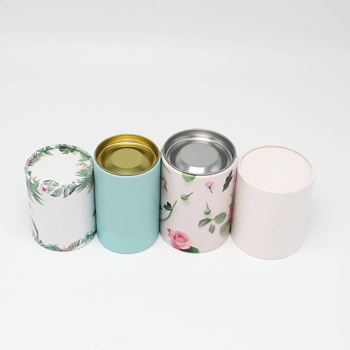 Эко дружелюбная изготовленная на заказ картонная цилиндрическая коробка качества еды с упаковкой бумажной трубки крышки металла для чая кофе гаек