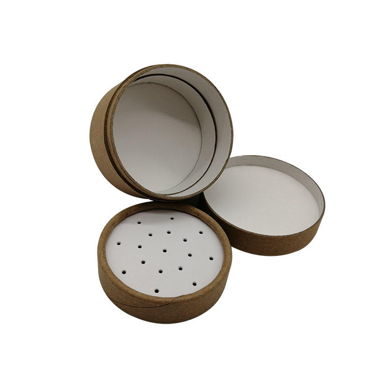 Бумажный тюбик нового дизайна по индивидуальному заказу с ситечком, компактный футляр для порошка, черный крафт-тюбик для шампуня