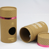 Эко дружелюбная изготовленная на заказ картонная коробка цилиндра качества еды с упаковкой бумажной трубки окна ПВК для гаек шоколада печенья напитка