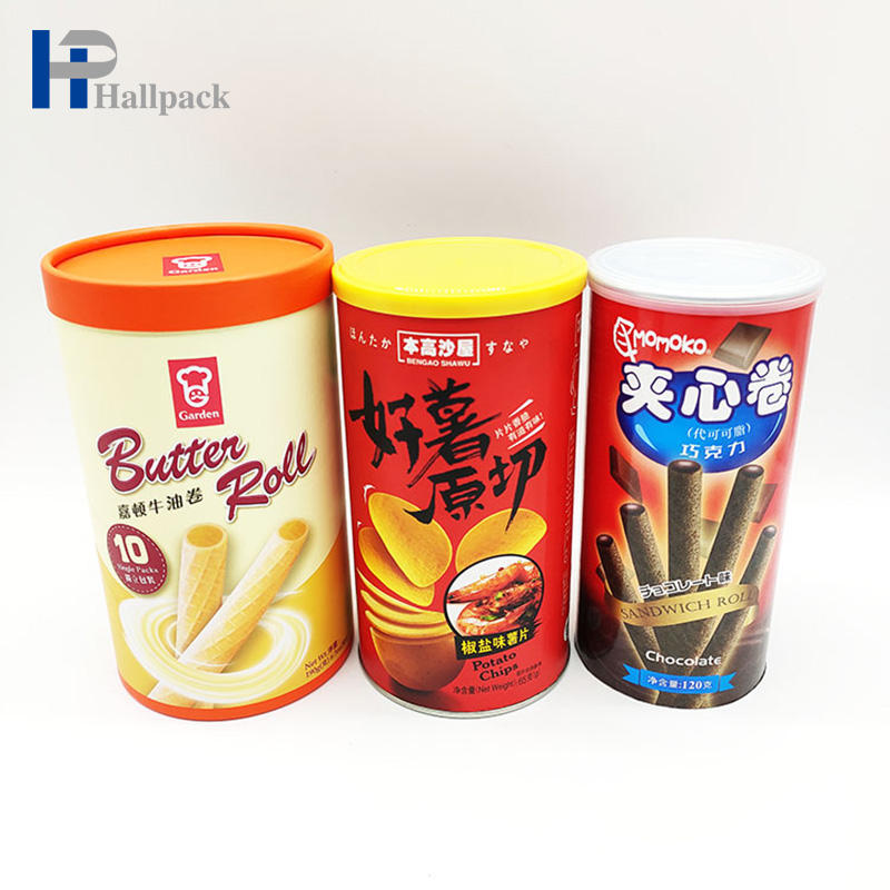 Экологичная изготовленная на заказ картонная упаковочная коробка для пищевых продуктов, легко тянущаяся металлическая уплотнительная гайка, бумажная трубка для упаковки чая и кофе