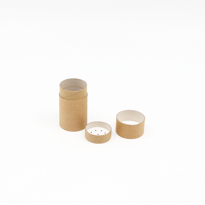 Экологичная изготовленная на заказ картонная цилиндрическая коробка пищевого качества, бумажная упаковка трубки с сетчатым шейкером для приправ, изысканных специй